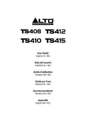 Alto TS408 Enceinte active 8 pouces bi-amplifiée 1000W 127 dB SPL avec  processeur et bluetooth