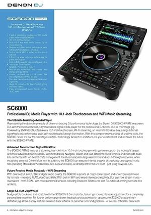 Denon DJ SC6000 PRIME Professional Standalone DJ Media Player for sale  online