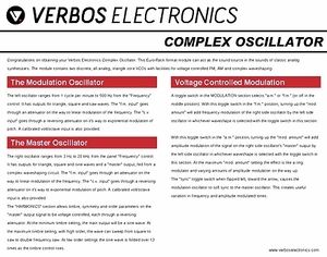 Verbos Electronics Complex Oscillator – Thomann UK