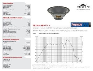 Eminence texas best sale heat 4 ohm