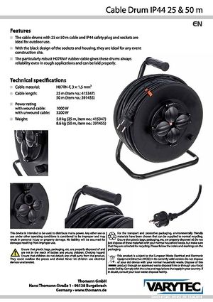 Emos Cable Drum 50m 4 Sockets 230V 1,5mm2 P09250