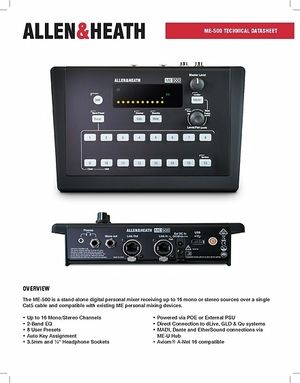  Allen & Heath 16-Channel Personal Mixer (ME-500) : Musical  Instruments
