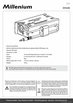 Millenium DI-33 Aktive DI-Box – Musikhaus Thomann