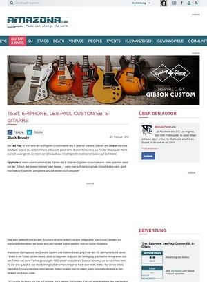 Amazona.de Test: Epiphone, Les Paul Custom EB, E-Gitarre Amazona.de Test: Epiphone, Les Paul Custom EB, E-Gitarre