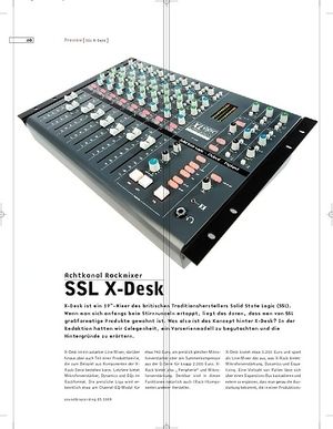 Sound & Recording Preview: SSL X-Desk Sound & Recording Preview: SSL X-Desk
