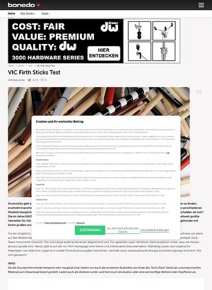 Bonedo.de VIC Firth Stick Test Bonedo.de VIC Firth Stick Test
