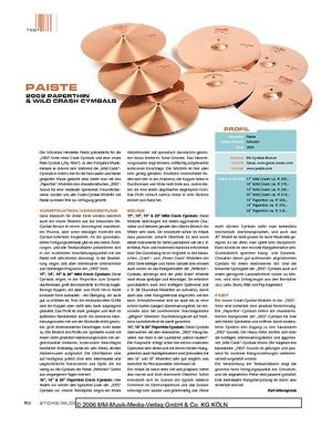 Sticks Paiste 2002 Paperthin & Wild Crash Cymbals Sticks Paiste 2002 Paperthin & Wild Crash Cymbals