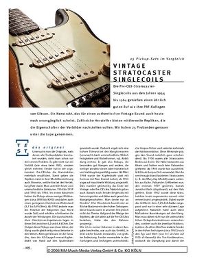 Gitarre & Bass Vergleichstest: Vintage Stratocaster Singlecoils Gitarre & Bass Vergleichstest: Vintage Stratocaster Singlecoils