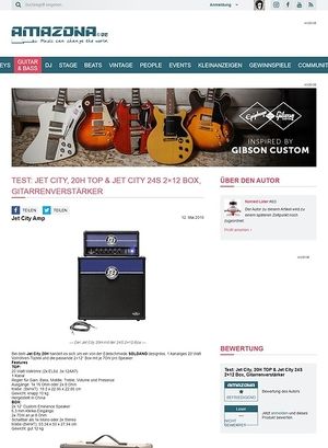 Amazona.de Test: Jet City, 20H TOP & Jet City 24S 2x12 Box, Gitarrenverstärker Amazona.de Test: Jet City, 20H TOP & Jet City 24S 2x12 Box, Gitarrenverstärker
