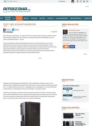 Amazona.de Test: QSC K10 Aktivmonitor Amazona.de Test: QSC K10 Aktivmonitor