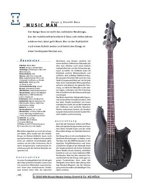 Gitarre & Bass Music Man Bongo 5 Stealth, Fünfsaiter-E-Bass Gitarre & Bass Music Man Bongo 5 Stealth, Fünfsaiter-E-Bass