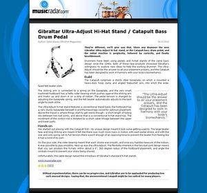 MusicRadar.com Gibraltar Ultra-Adjust Hi-Hat Stand / Catapult Bass Drum Pedal MusicRadar.com Gibraltar Ultra-Adjust Hi-Hat Stand / Catapult Bass Drum Pedal