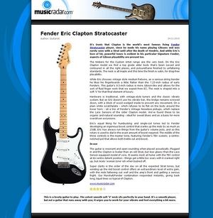 MusicRadar.com Fender Eric Clapton Stratocaster MusicRadar.com Fender Eric Clapton Stratocaster