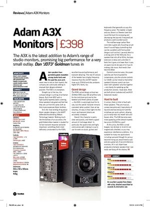 Future Music Adam A3X Monitors Future Music Adam A3X Monitors