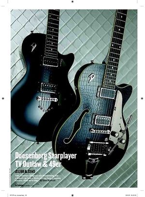 Guitarist Duesenberg Starplayer TV Outlaw Guitarist Duesenberg Starplayer TV Outlaw