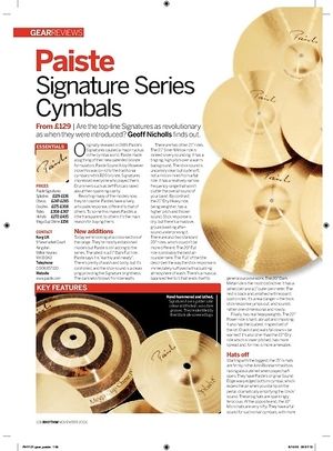 Rhythm Paiste Signature Series Cymbals Rhythm Paiste Signature Series Cymbals