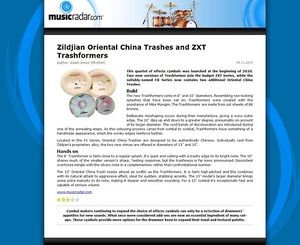 MusicRadar.com Zildjian Oriental China Trashes and ZXT Trashformers MusicRadar.com Zildjian Oriental China Trashes and ZXT Trashformers