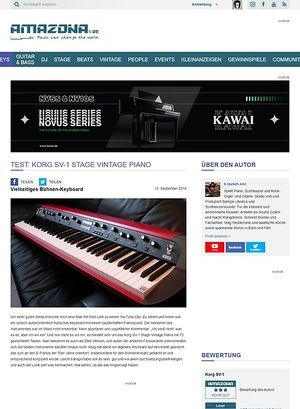Amazona.de Test: Korg SV-1 Amazona.de Test: Korg SV-1