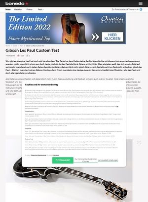 Bonedo.de Gibson Les Paul Custom Bonedo.de Gibson Les Paul Custom