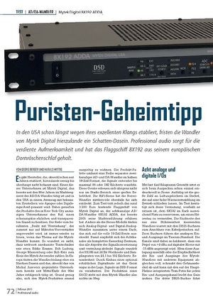 Professional Audio Puristen-Geheimtipp Mytek Digital 8X192 ADDA Professional Audio Puristen-Geheimtipp Mytek Digital 8X192 ADDA