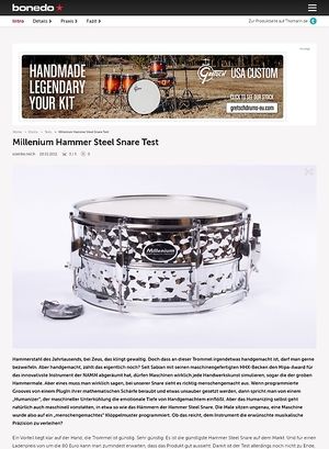 Bonedo.de Millenium Hammer Steel Snare Bonedo.de Millenium Hammer Steel Snare