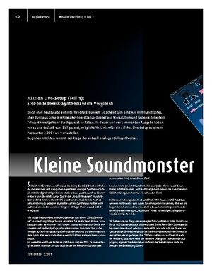 Keyboards Mission Live-Setup (Teil 1): Sieben Sidekick-Synthesizer im Vergleich Keyboards Mission Live-Setup (Teil 1): Sieben Sidekick-Synthesizer im Vergleich