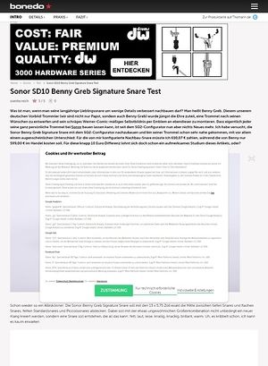 Bonedo.de Sonor SD10 Benny Greb Signature Snare Bonedo.de Sonor SD10 Benny Greb Signature Snare