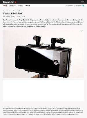 Bonedo.de Fostex AR-4i Bonedo.de Fostex AR-4i