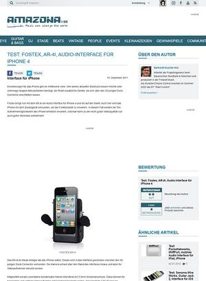 Amazona.de Test: Fostex, AR-4i, Audio-Interface für iPhone 4 Amazona.de Test: Fostex, AR-4i, Audio-Interface für iPhone 4