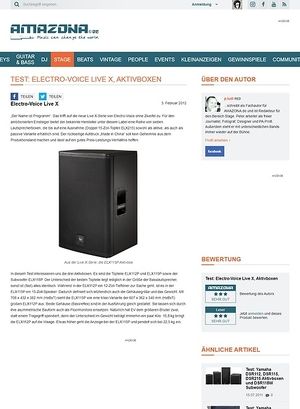 Amazona.de Test: Electro-Voice, Live X, Aktivboxen Amazona.de Test: Electro-Voice, Live X, Aktivboxen