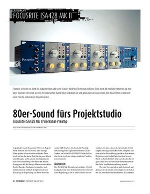Sound & Recording Focusrite ISA 428 MkII: 4-Kanal-Preamp Sound & Recording Focusrite ISA 428 MkII: 4-Kanal-Preamp
