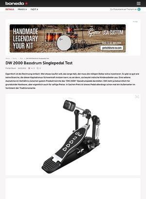 Bonedo.de DW 2000 Bassdrum Singlepedal Bonedo.de DW 2000 Bassdrum Singlepedal