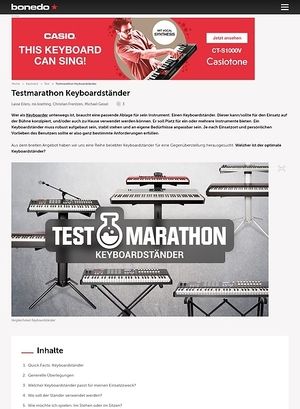Bonedo.de Testmarathon Keyboardständer Bonedo.de Testmarathon Keyboardständer