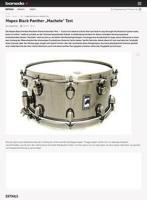 Bonedo.de Mapex Black Panther Snare "Machete" Bonedo.de Mapex Black Panther Snare "Machete"