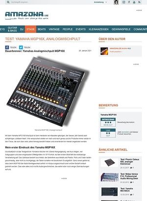 Amazona.de Test: Yamaha, MGP16X, Mixing Console Amazona.de Test: Yamaha, MGP16X, Mixing Console