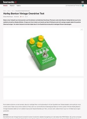 Bonedo.de Harley Benton Vintage Overdrive Bonedo.de Harley Benton Vintage Overdrive