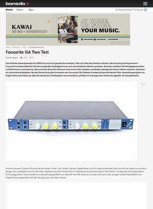 Bonedo.de Focusrite ISA Two Bonedo.de Focusrite ISA Two