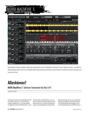 Sound & Recording MOTU MachFive 3: Software-Sampler für Mac & PC Sound & Recording MOTU MachFive 3: Software-Sampler für Mac & PC