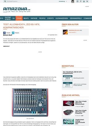 Amazona.de Test: Allen&Heath, ZED 60-14FX, Kompaktmischer Amazona.de Test: Allen&Heath, ZED 60-14FX, Kompaktmischer