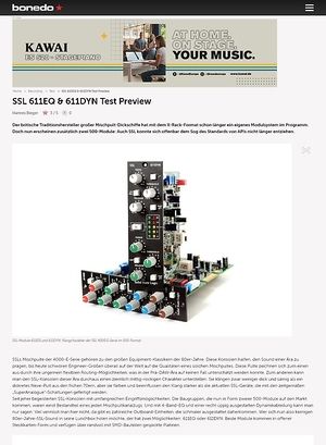 Bonedo.de Test Preview: SSL 611EQ & 611DYN Test Bonedo.de Test Preview: SSL 611EQ & 611DYN Test