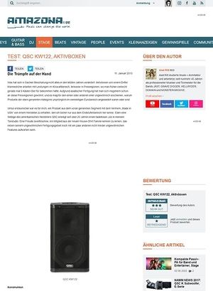 Amazona.de Test: QSC, KW122, Aktivlautsprecher Amazona.de Test: QSC, KW122, Aktivlautsprecher