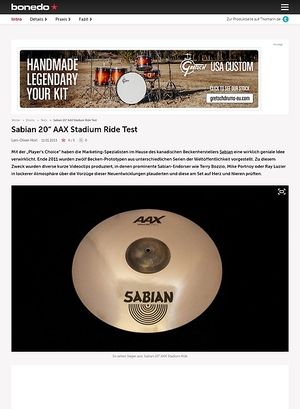 Bonedo.de Sabian 20 AAX Stadium Ride Test Bonedo.de Sabian 20 AAX Stadium Ride Test