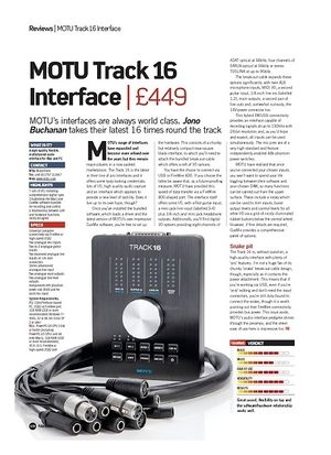 Future Music MOTU Track 16 Interface Future Music MOTU Track 16 Interface