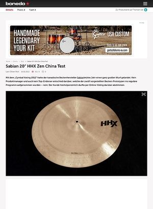 Bonedo.de Sabian 20 HHX Zen China Test Bonedo.de Sabian 20 HHX Zen China Test