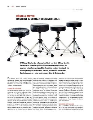 Sticks K&M Baseline und Gomezz Drummer-Sitze Sticks K&M Baseline und Gomezz Drummer-Sitze