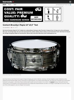 Bonedo.de Gretsch Brooklyn Maple 14 Bonedo.de Gretsch Brooklyn Maple 14