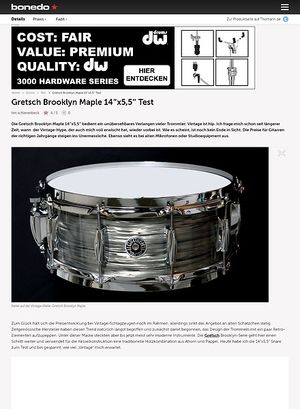 Bonedo.de Gretsch Brooklyn Maple 14 Bonedo.de Gretsch Brooklyn Maple 14