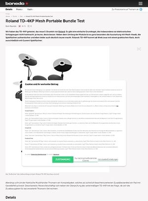Bonedo.de Roland TD-4KP Mesh Portable Bundle Test Bonedo.de Roland TD-4KP Mesh Portable Bundle Test