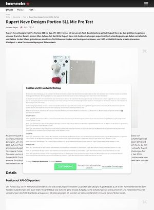 Bonedo.de Rupert Neve Designs Portico 511 Mic Pre Test Bonedo.de Rupert Neve Designs Portico 511 Mic Pre Test