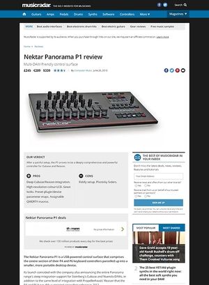 MusicRadar.com Nektar Panorama P1 MusicRadar.com Nektar Panorama P1